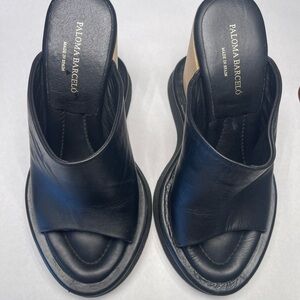 Paloma Barcelo Black Leather Mules